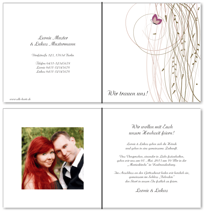  Einladungskarten Hochzeit, Hochzeitseinladungen, Hochzeitskarten, Einladungen für Hochzeit
