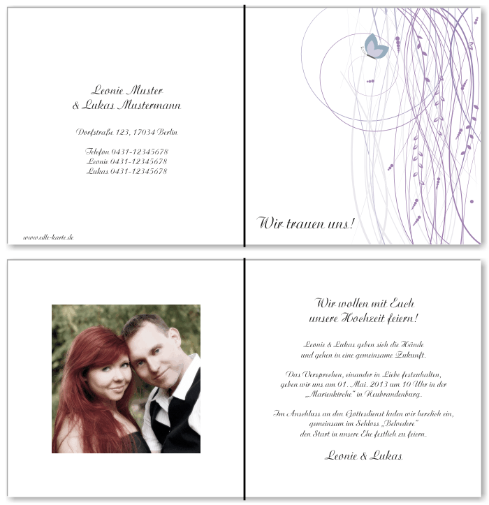  Einladungskarten Hochzeit, Hochzeitseinladungen, Hochzeitskarten, Einladungen für Hochzeit