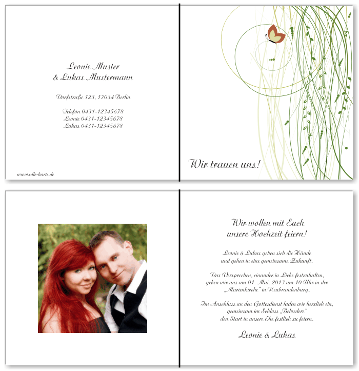 Einladungskarten Hochzeit, Hochzeitseinladungen, Hochzeitskarten, Einladungen für Hochzeit