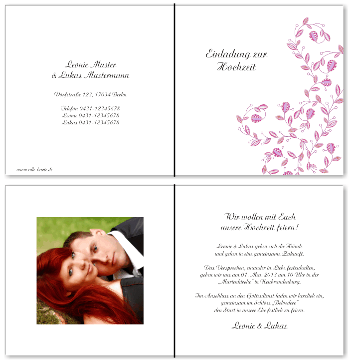  Einladungskarten Hochzeit, Hochzeitseinladungen, Hochzeitskarten, Einladungen für Hochzeit