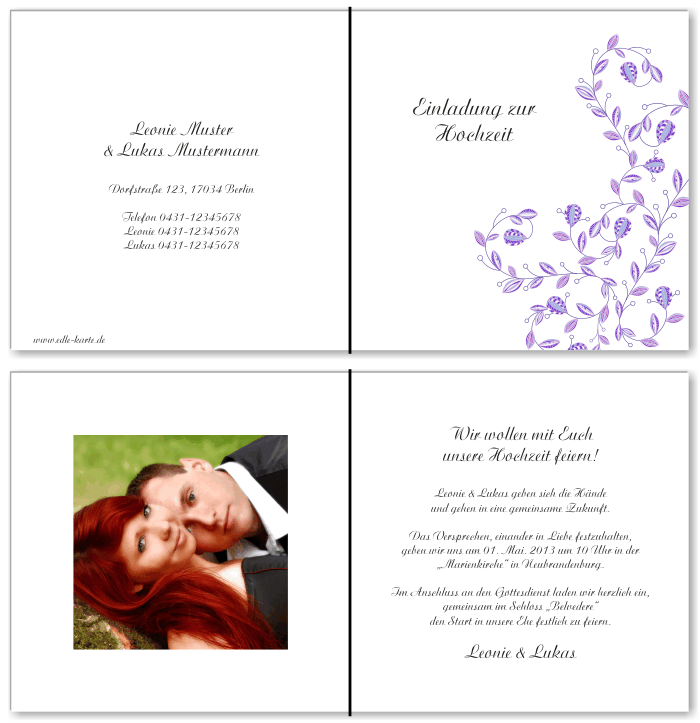  Einladungskarten Hochzeit, Hochzeitseinladungen, Hochzeitskarten, Einladungen für Hochzeit