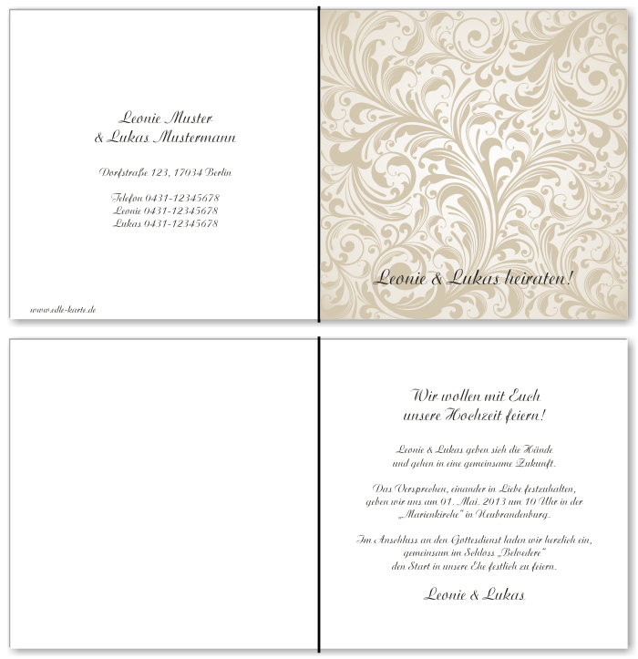  Einladungskarten Hochzeit, Hochzeitseinladungen, Hochzeitskarten, Einladungen für Hochzeit