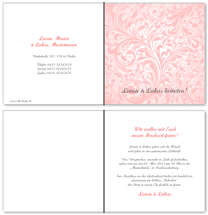  Einladungskarten Hochzeit, Hochzeitseinladungen, Hochzeitskarten, Einladungen für Hochzeit