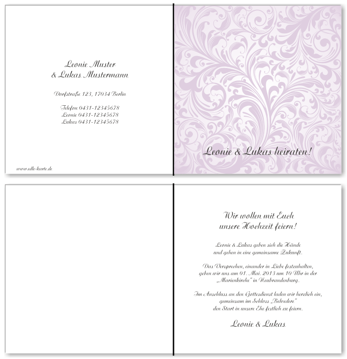  Einladungskarten Hochzeit, Hochzeitseinladungen, Hochzeitskarten, Einladungen für Hochzeit