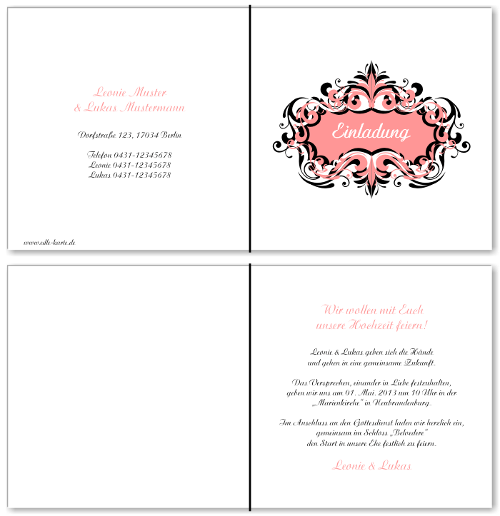  Einladungskarten Hochzeit, Hochzeitseinladungen, Hochzeitskarten, Einladungen für Hochzeit