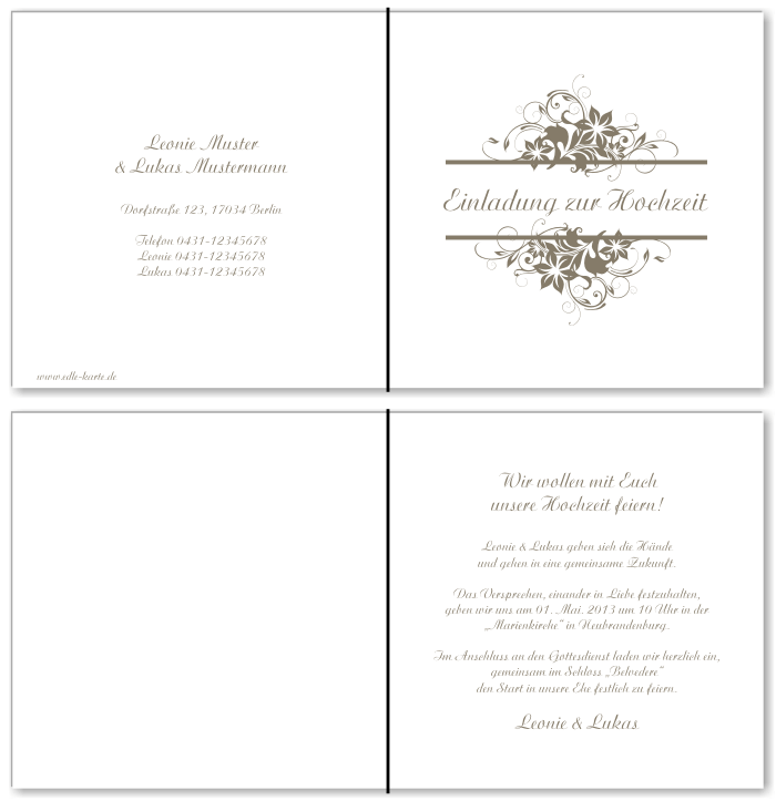  Einladungskarten Hochzeit, Hochzeitseinladungen, Hochzeitskarten, Einladungen für Hochzeit