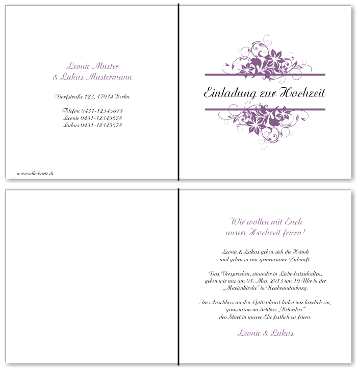  Einladungskarten Hochzeit, Hochzeitseinladungen, Hochzeitskarten, Einladungen für Hochzeit