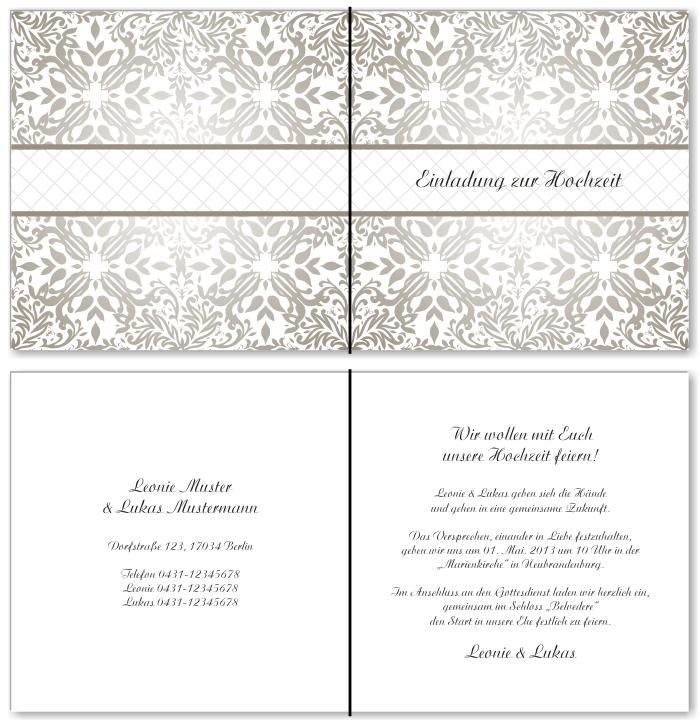  Einladungskarten Hochzeit, Hochzeitseinladungen, Hochzeitskarten, Einladungen für Hochzeit