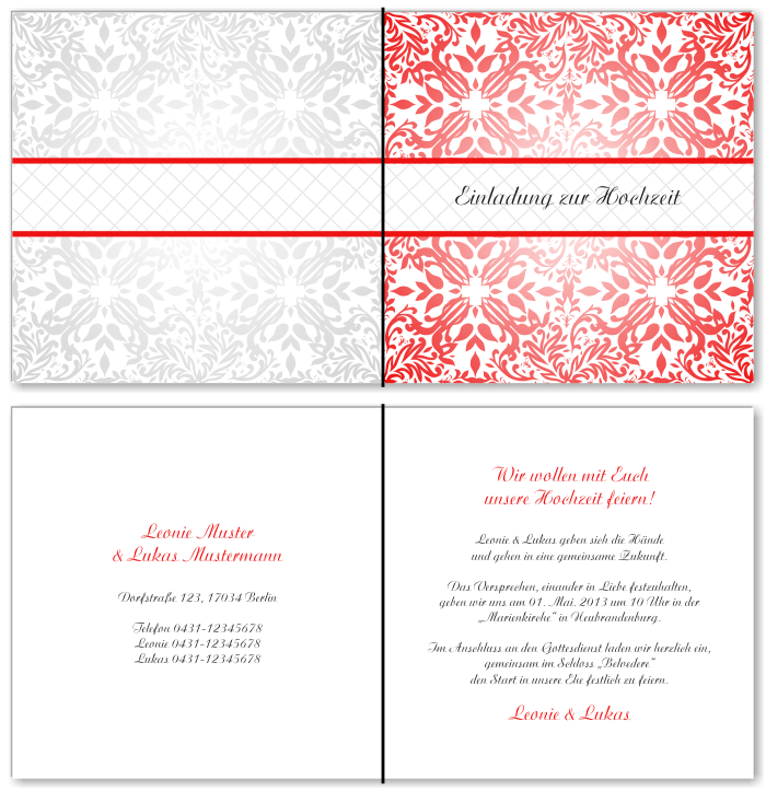  Einladungskarten Hochzeit, Hochzeitseinladungen, Hochzeitskarten, Einladungen für Hochzeit