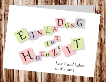 Hochzeitseinladungen, Einladungskarten zur Hochzeit, individuelle Einladungen für Hochzeit, Hochzeitskarten, persönliche Hochzeitseinladungen
